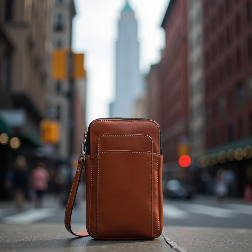 geanta mea din piele pentru telefonul mobil din New York